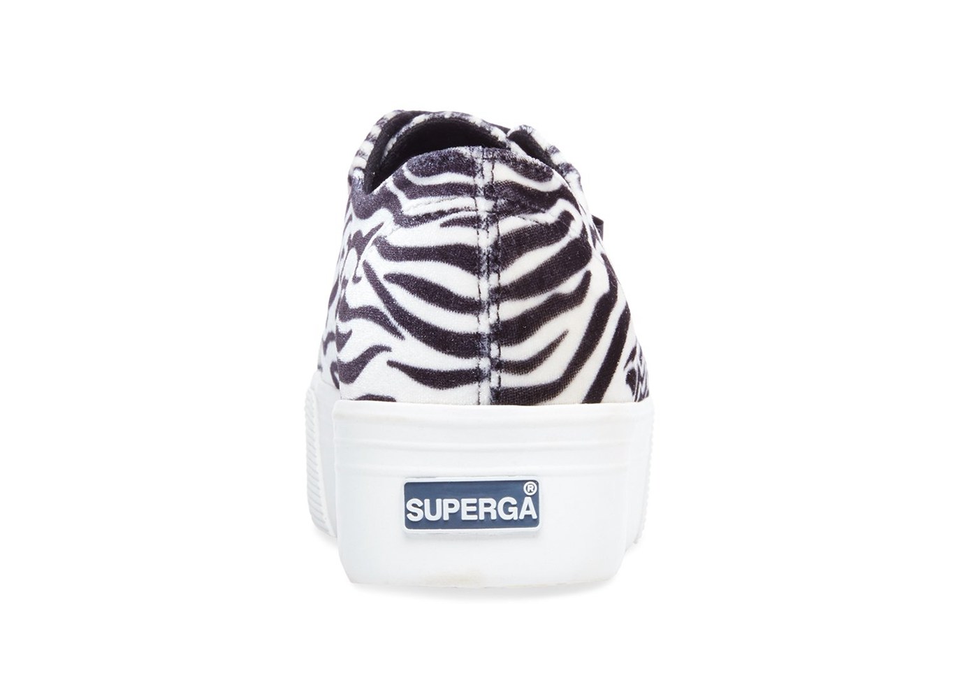 Superga Plataforma Mujer Negras/Blancas - 2790 Fanvelvetw - 392867QWB